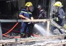 الدفاع المدني ينقذ المواطنين ويخمد حريق بناية جنوب بغداد