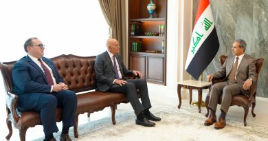 رئيس مجلس القضاء الأعلى يستقبل المبعوث الأمريكي الخاص إلى سوريا