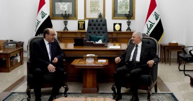 رئيس الجمهورية يشدد مع المالكي على ضرورة الوصول إلى توافق وطني يفضي إلى حسم الاستحقاقات الدستورية