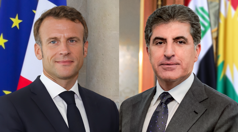 بارزاني وماكرون يتفقان على ضرورة تكثيف الجهود الدولية لتهدئة الوضع وحل المشاكل بالطرق السلمية بارزاني وماكرون يتفقان على ضرورة تكثيف الجهود الدولية لتهدئة الوضع وحل المشاكل بالطرق السلمية