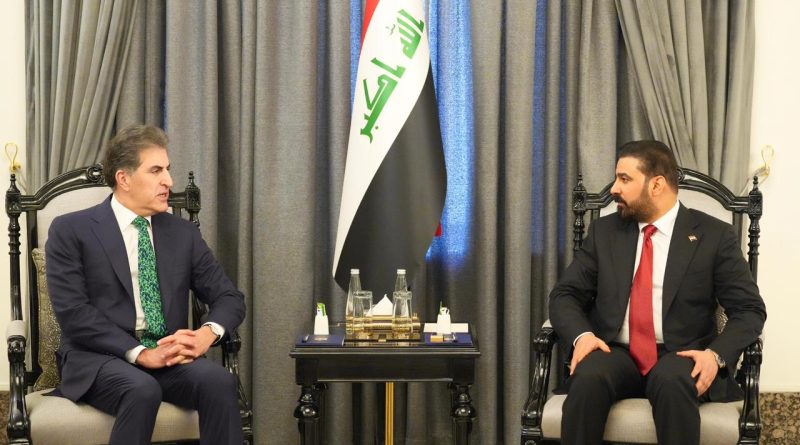 رئيس الوزراء المكلف علي فالح الزيدي يستقبل رئيس إقليم كردستان العراق